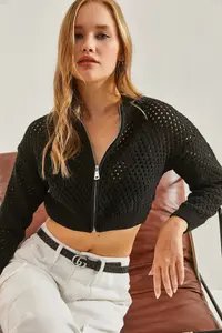 Bianco Lucci Women Cellular Knitwear Cardigan - Image 2