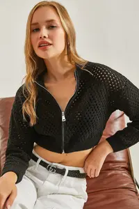 Bianco Lucci Women Cellular Knitwear Cardigan - Image 4