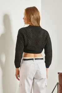 Bianco Lucci Women Cellular Knitwear Cardigan - Image 5