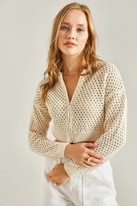 Bianco Lucci Women Cellular Knitwear Cardigan - Image 2