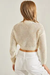 Bianco Lucci Women Cellular Knitwear Cardigan - Image 3