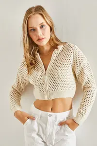Bianco Lucci Women Cellular Knitwear Cardigan - Image 4