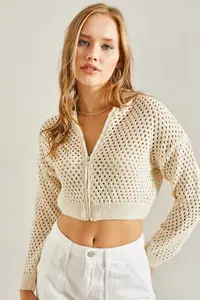 Bianco Lucci Women Cellular Knitwear Cardigan - Image 5