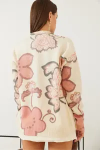 Bianco Lucci Women Printed buttoned Knitwear Cardigan - Image 6