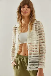 Bianco Lucci Women Cellular Cardigan