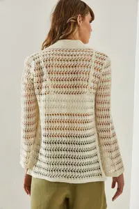 Bianco Lucci Women Cellular Cardigan - Image 2