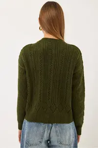 Bianco Lucci Women Cellular Floral Knitwear Cardigan - Image 6