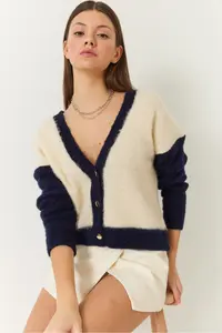 Bianco Lucci Women Fleece Knitwear Cardigan - Image 2