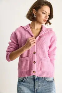 Bianco Lucci Women Thessaloniki Knitting with pocket Knitwear Cardigan - Image 4