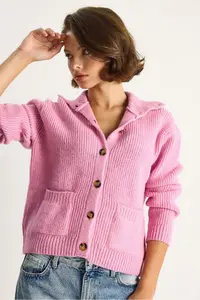 Bianco Lucci Women Thessaloniki Knitting with pocket Knitwear Cardigan - Image 5