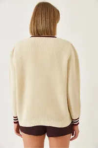 Bianco Lucci Women Striped Thessaloniki Knitted Knitwear Cardigan - Image 6