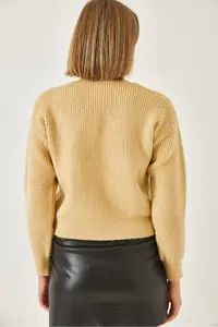Bianco Lucci Women Front with bow with pocket Knitwear Cardigan - Image 6