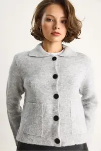 Bianco Lucci Women with pocket Cardigan - Image 4
