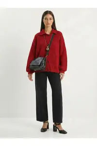 Bianco Lucci Women's Pointelle Knitted Buttoned Shawl Collar Cardigan - Image 3