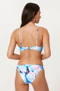 Pierre Cardin Women's Blue Batik Patterned Strappy Bustier Bikini Set - Image 2