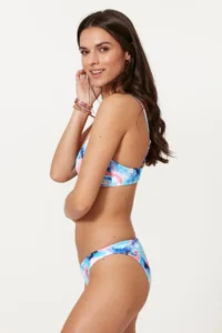 Pierre Cardin Women's Blue Batik Patterned Strappy Bustier Bikini Set - Image 3