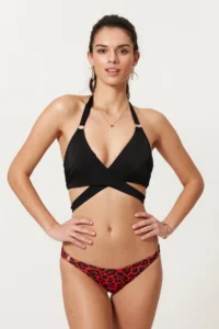 Pierre Cardin Double Breasted Tie Triangle Bikini Set 217285 Patterned