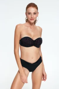 Pierre Cardin Strapless Covered Bikini Set  Black