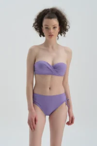 Dagi Lilac Strapless Covered Bikini Top - Image 3