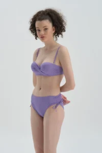 Dagi Lilac Strapless Covered Bikini Top - Image 4