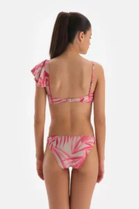 Dagi Fuchsia Gray One Shoulder with flywheel Bikini Top - Image 2