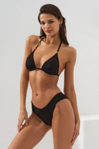 Pierre Cardin Tulle Detailed Triangle Bikini Set Black - Image 4