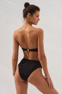 Pierre Cardin Bonie Padded Strapless High Waist Bikini Set Black - Image 2
