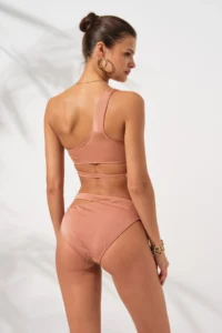 Pierre Cardin Iconic One Shoulder Tie Bikini Set Bronze - Image 2