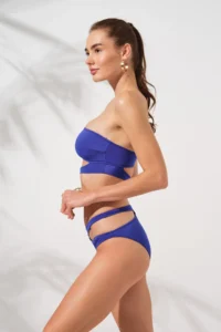 Pierre Cardin Iconic One Shoulder tied up Bikini Set Sax - Image 3