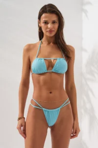 Pierre Cardin Benefit Strapless Formed String Bikini Set Turquoise