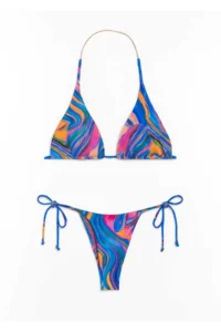 Pierre Cardin Triangle Bikini Batik Patterned Halter Neck NO GOSSIP