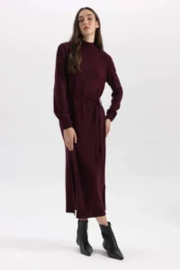 DeFacto A9807ax/br327 Women Dress Bordeaux - Image 2