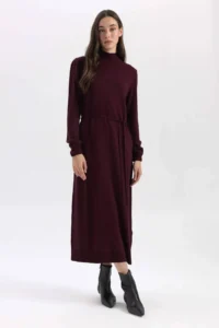 DeFacto A9807ax/br327 Women Dress Bordeaux - Image 3