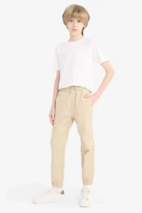 DeFacto Boys' Jogger Fit Gabardine Pants (26 SM) - Image 2