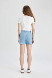 DeFacto Regular Waist folded Hem Jeans Shorts A1959ax25sm - Image 6