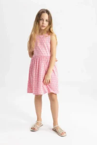 DeFacto B4338A8 Girls' Patterned Sleeveless Dress - Image 2