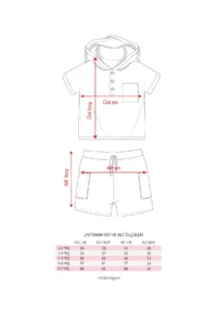 Minipodyum Boy's Summer Double Set with Hooded Muslin Shorts - Image 5