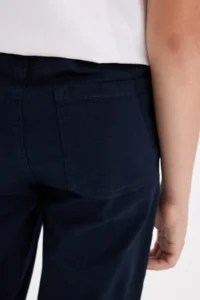 DeFacto Boy's Straight Leg Elastic Waist Pocket Navy Blue Gabardine School Trousers 25k801005746 - Image 7