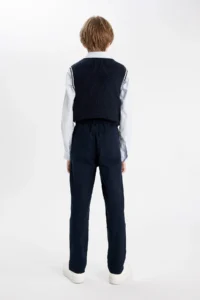 DeFacto Straight Leg Gabardine School Trousers Boy - Image 7
