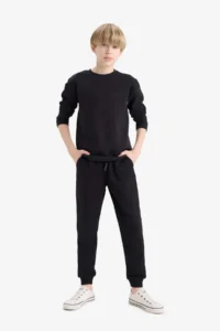 DeFacto Black Elastic Waist Pocket Jogger School Sweatpants Boys