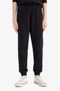 DeFacto Black Elastic Waist Pocket Jogger School Sweatpants Boys - Image 4