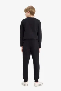 DeFacto Black Elastic Waist Pocket Jogger School Sweatpants Boys - Image 6