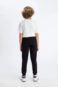 DeFacto Boy's Black Basic Plain Jogger School Sweatpants with Elastic Waistband and Pockets - Image 5