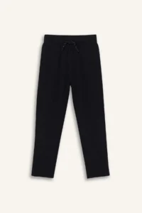DeFacto Black Elastic Waist Straight Leg School Sweatpants Boy