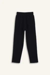 DeFacto Black Elastic Waist Straight Leg School Sweatpants Boy - Image 3