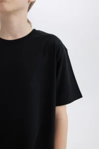 DeFacto Boy's Crew Neck Basic Plain Short Sleeve T-Shirt K1687a625sm - Image 4