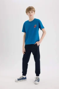 DeFacto Elastic Waist Cuff Pique Basic Plain Sweatpants Boy