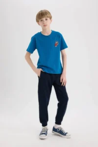 DeFacto Elastic Waist Cuff Pique Basic Plain Sweatpants Boy - Image 4