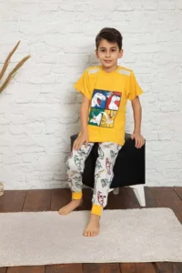 Tarık Boys' Pajama Set Karma Dino-100% Cotton - Image 2
