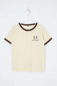Trendyol Curve Stone 100% Cotton Embroidered Kontrast Biye Detailed Knitting Plus Size T-Shirt - Image 4